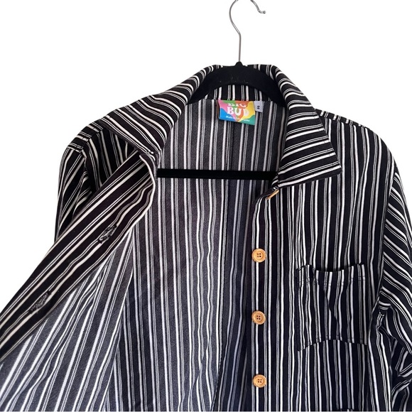 Big Bud Press Black White Striped Work Jacket Unisex S - Picture 6 of 11